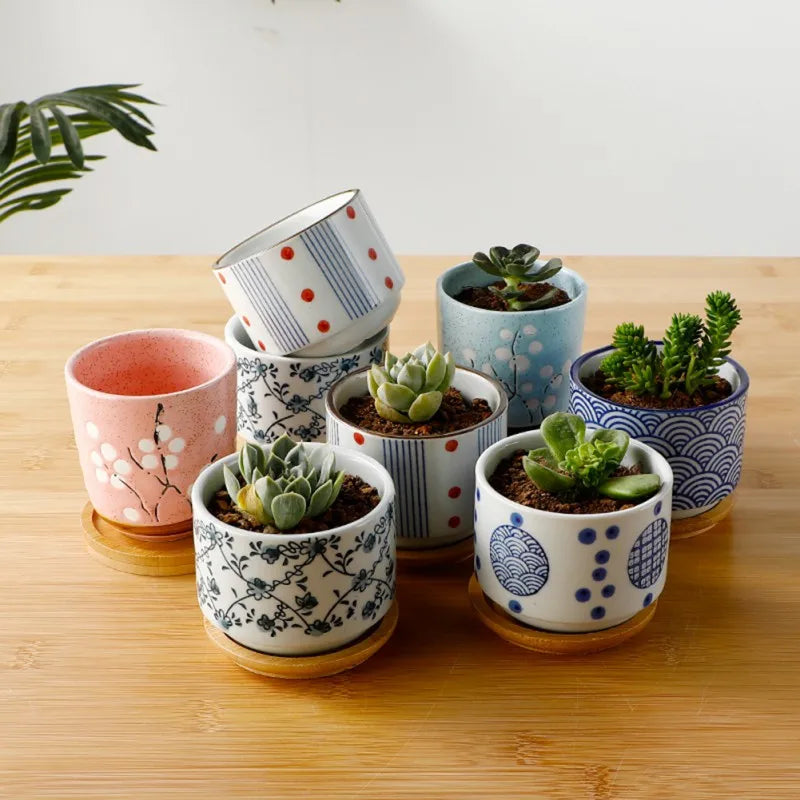 Japanese Style Ceramic Pot with Tray