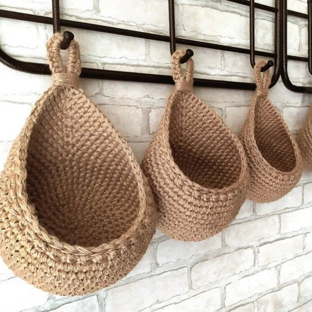 Handwoven Wall Basket Organizer